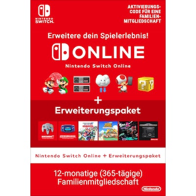 Nintendo Switch Online Family 12 Monate + Erweiterungspaket Digital Code Nintendo Switch Online Family 12 Monate + Erweiterungspaket Digital Code von Nintendo