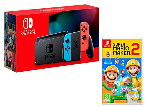 Nintendo Switch V2 32Gb Neon-Rot/Neon-Blau [neues model] + Super Mario Maker 2 von Nintendo