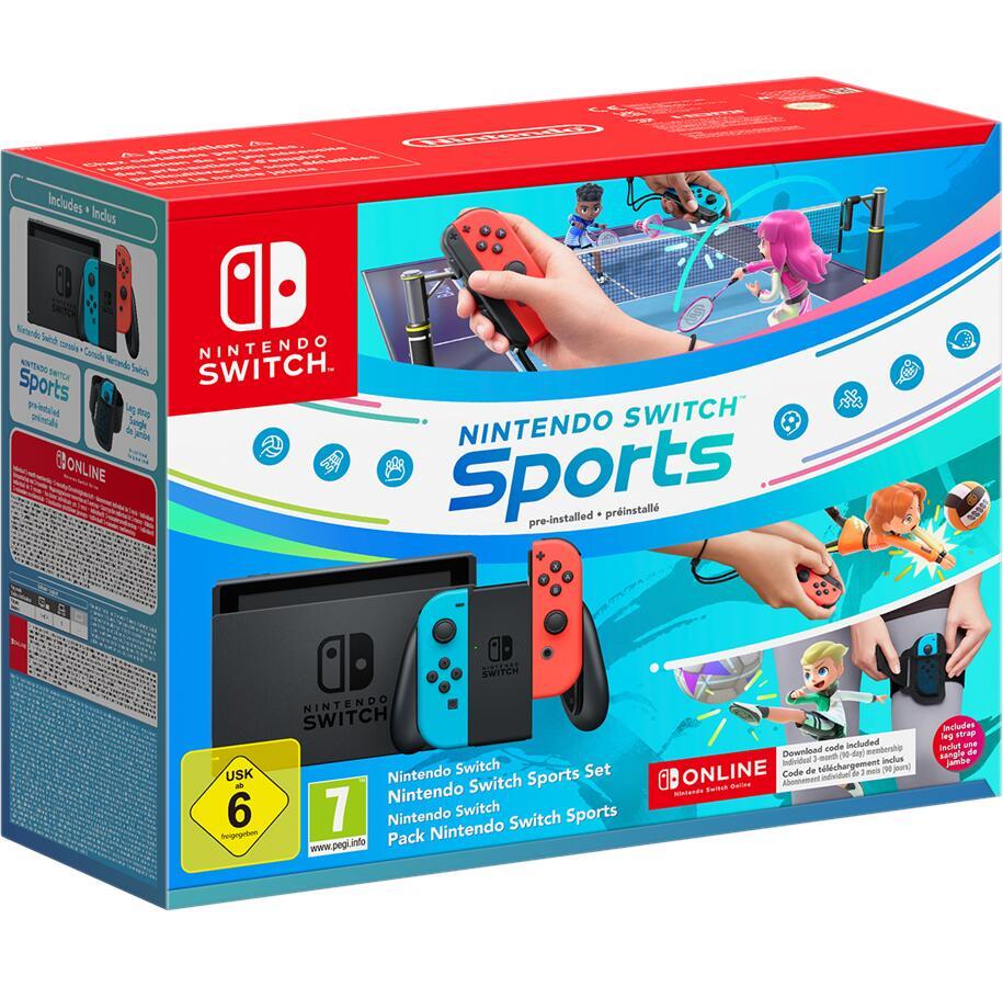 Nintendo Switch rot-blau Sports Set inkl. Beingurt, Spiel & 3 Monate Online M... von Nintendo