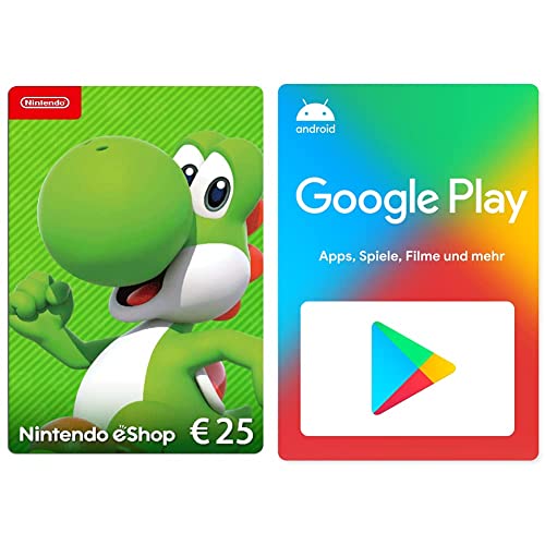 Nintendo eShop Card | 25 EUR Guthaben | Download Code (EU) + Google Play €15 Guthaben (Digital Code, code kann nur in Deutschland eingelöst werden) von Nintendo