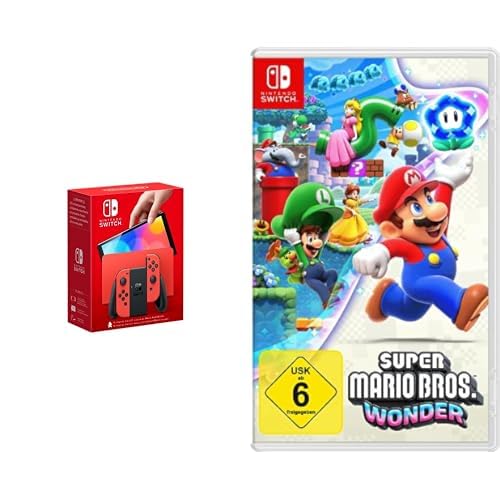 Super Mario Bros. Wonder + Nintendo Switch (OLED - Rot) von Nintendo