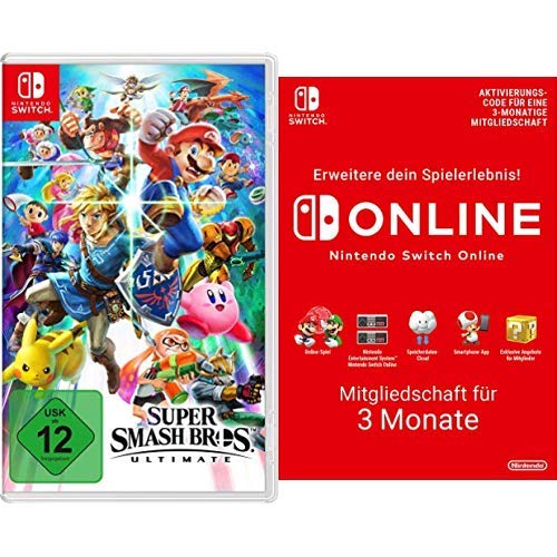 Super Smash Bros. Ultimate [Nintendo Switch] + Switch Online 3 Monate [Download Code] von Nintendo