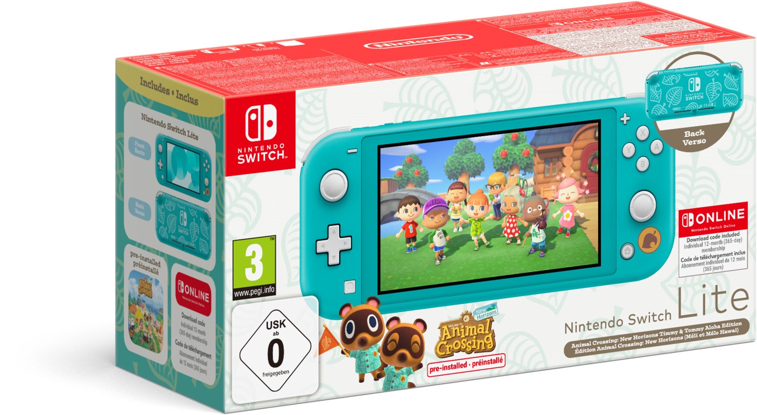 Switch Lite Bundle inkl. Animal Crossing: New Horizons + 12 Monate Nintendo Switch Online türkis Switch Lite Bundle inkl. Animal Crossing: New Horizons + 12 Monate Nintendo Switch Online türkis von Nintendo