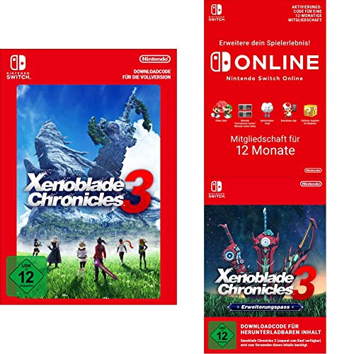 Xenoblade Chronicles 3 + Erweiterungspass (Download Code) + Switch Online Mitgliedschaft - 12 Monate (Download Code) von Nintendo