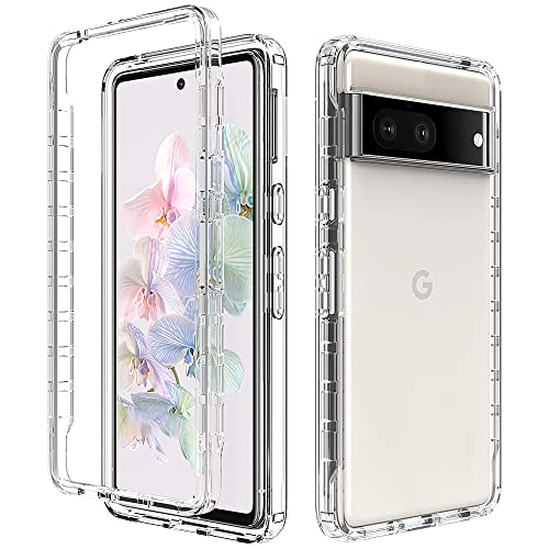 Niopiee für Google Pixel 7 Hülle 360° Grad Kristallklar Stoßfest Handyhülle Heavy Duty Hard Robuste Case Anti-Rutsch Stoßstange Anti-Kratzer Rüstung Schutzhülle Transparent von Niopiee