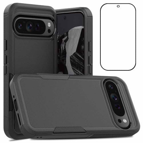 Niopiee für Google Pixel 8 Pro 5G Hülle Dual Layer Hard Stoßfeste Schutzhülle mit gehärtetem Glas Screen Protector Heavy Duty Hybrid Ganzkörper Anti-Kratzer Anti-Rutsch Handyhülle Schwarz Niopiee für Google Pixel 8 Pro 5G Hülle Dual Layer Hard Stoßfeste Schutzhülle mit gehärtetem Glas Screen Protector Heavy Duty Hybrid Ganzkörper Anti-Kratzer Anti-Rutsch Handyhülle Schwarz von Niopiee