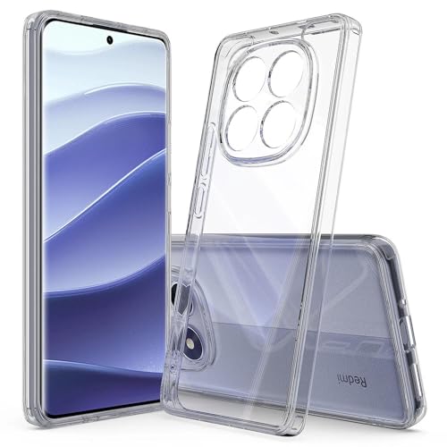 Niopiee für Redmi Note 14 Pro Hülle Kristallklar Stoßfest Handyhülle Hybrid Slim Hartcase mit Panzerglas Schutzfolie Ganzkörper Anti-Gelb Anti-Kratzer Telefon Schutzhülle Cover von Niopiee