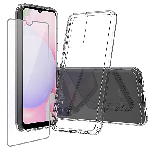 Niopiee für Samsung Galaxy A13 4G Hülle Kristallklar Stoßfest Handyhülle Hybrid Slim Hartcase mit Panzerglas Schutzfolie Ganzkörper Anti-Gelb Anti-Kratzer Telefon Schutzhülle Cover von Niopiee