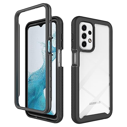 Niopiee für Samsung Galaxy A23 5G Hülle 360° Grad Stoßfest Handyhülle Heavy Duty Hard Clear Case Rugged Anti-Rutsch Stoßfänger Anti-Kratzer Rüstung Schutzhülle für Galaxy A23 Schwarz von Niopiee