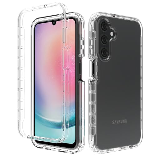 Niopiee für Samsung Galaxy A25 5G Hülle 360° Grad Kristallklar Stoßfest Handyhülle Heavy Duty Hard Robuste Case Anti-Rutsch Stoßstange Anti-Kratzer Rüstung Schutzhülle Transparent von Niopiee