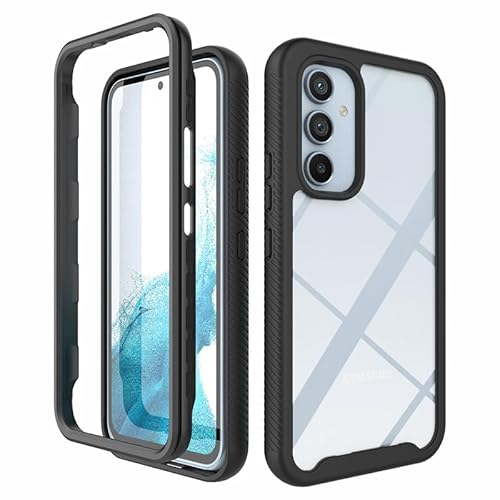 Niopiee für Samsung Galaxy A54 5G Hülle 360° Grad Stoßfest Handyhülle Heavy Duty Hard Clear Case Rugged Anti-Rutsch Stoßfänger Anti-Kratzer Rüstung Schutzhülle für Galaxy A54 Schwarz von Niopiee