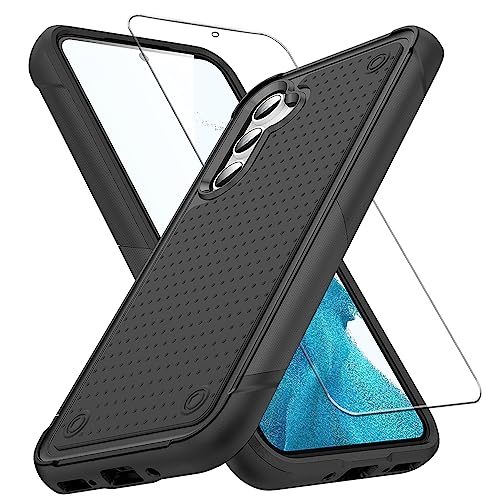 Niopiee für Samsung Galaxy A54 5G Hülle Heavy Duty Stoßfeste Schutzhülle mit gehärtetem Glas Screen Protector Hybrid Ganzkörper Anti-Kratzer Anti-Rutsch Handyhülle für Galaxy A54 Schwarz Niopiee für Samsung Galaxy A54 5G Hülle Heavy Duty Stoßfeste Schutzhülle mit gehärtetem Glas Screen Protector Hybrid Ganzkörper Anti-Kratzer Anti-Rutsch Handyhülle für Galaxy A54 Schwarz von Niopiee
