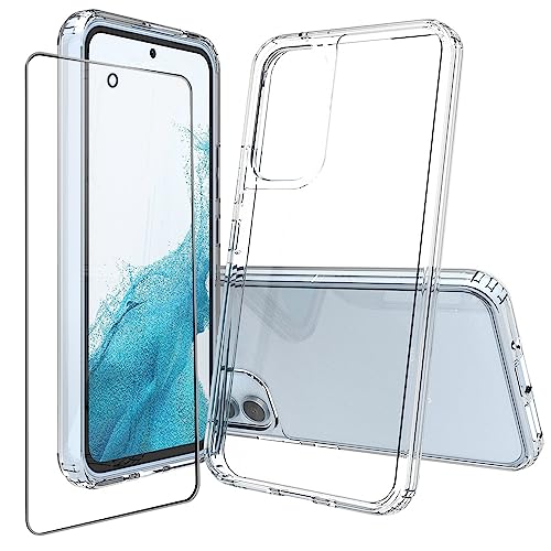 Niopiee für Samsung Galaxy A54 5G Hülle Kristallklar Stoßfest Handyhülle Hybrid Slim Hartcase mit Panzerglas Schutzfolie Ganzkörper Anti-Gelb Anti-Kratzer Telefon Schutzhülle Cover von Niopiee