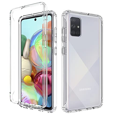 Niopiee für Samsung Galaxy A71 Hülle 360° Grad Kristallklar Stoßfest Handyhülle Heavy Duty Hard Robuste Case Anti-Rutsch Stoßstange Anti-Kratzer Rüstung Schutzhülle Transparent von Niopiee