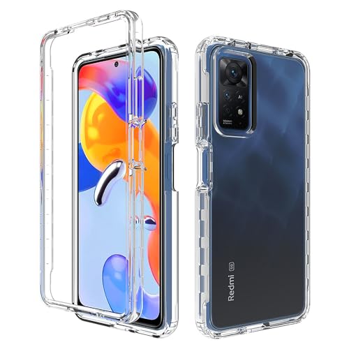 Niopiee für Xiaomi Redmi Note 11 Pro Hülle 360° Grad Kristallklar Stoßfest Handyhülle Heavy Duty Hard Robuste Case Anti-Rutsch Stoßstange Anti-Kratzer Rüstung Schutzhülle Transparent von Niopiee