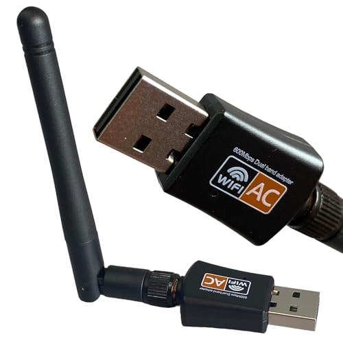600 Mbps Dual Band Internet USB WiFi Adapter für Desktop PC 2,4/5 GHz, Laptop Wireless Receiver Netzwerk-Dongle mit Antenne von Nipeal