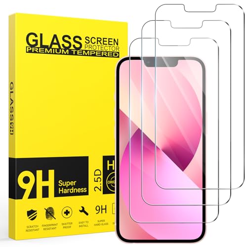 Niphabe 3 Stück Panzer Schutz Glas für iPhone 13/13 Pro Schutzfolie, iPhone 13(6.1 Zoll) Panzerfolie, 9H Härte Hartglas, HD Displayschutz, Kratzfest–Bläschenfrei, Ultra-klar. von Niphabe