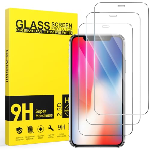 Niphabe 3 Stück Panzer Schutz Glas Kompatibel mit iPhone X/XS Schutzfolie, 9H Härte Hartglas, HD Displayschutz, Kratzfest–Bläschenfrei, Ultra-klar. von Niphabe