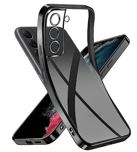 Niphabe Handyhülle für Samsung Galaxy S22 Hülle, Niemals Gelb Ultra Dünn Crystal Clear Schutzhülle Weiches Silikon Stoßfest Case Kompatibel mit Samsung Galaxy S22 5G 6.1'' -Schwarz von Niphabe