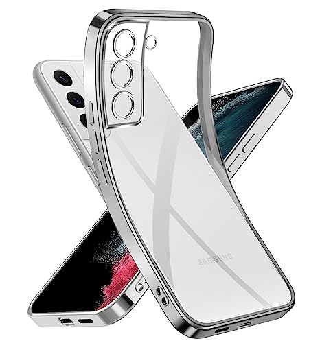 Niphabe Handyhülle für Samsung Galaxy S22 Hülle, Niemals Gelb Ultra Dünn Crystal Clear Schutzhülle Weiches Silikon Stoßfest Case Kompatibel mit Samsung Galaxy S22 5G 6.1''-Silber von Niphabe