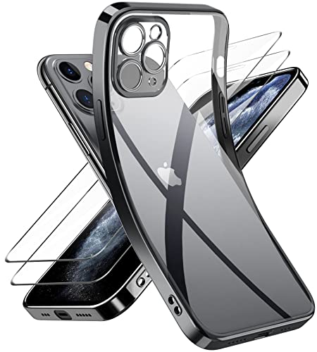 Niphabe Handyhülle für iPhone 11 Pro Hülle mit Kameraschutz, Original Silikon mit 2 Schutzfolie,Niemals Gelb Ultra Dünn Crystal Clear Schutzhülle für iPhone 11 Pro 5.8'' Schwarz Niphabe Handyhülle für iPhone 11 Pro Hülle mit Kameraschutz, Original Silikon mit 2 Schutzfolie,Niemals Gelb Ultra Dünn Crystal Clear Schutzhülle für iPhone 11 Pro 5.8'' Schwarz von Niphabe