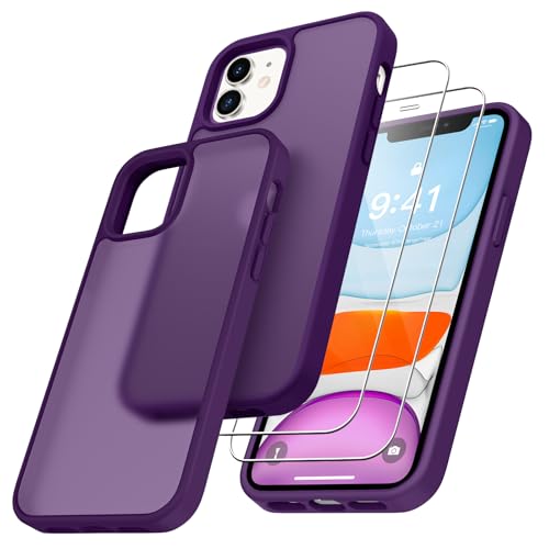 Niphabe Hard Hülle Kompatibel mit iPhone 11 mit 2 Stück Schutzfolie, Nie Vergilbung Hard PC Case Kratzresistente Rückseite Stoßfest Schutzhülle TPU Bumper für Phone Hülle 6,1''-Dunkelviolett Niphabe Hard Hülle Kompatibel mit iPhone 11 mit 2 Stück Schutzfolie, Nie Vergilbung Hard PC Case Kratzresistente Rückseite Stoßfest Schutzhülle TPU Bumper für Phone Hülle 6,1''-Dunkelviolett von Niphabe