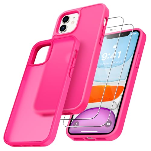 Niphabe Klar Hülle Kompatibel mit iPhone 11 mit 2 Stück Schutzfolie, Nie Vergilbung Hard PC Case Kratzresistente Rückseite Stoßfest Schutzhülle TPU Bumper iPhone 11 Durchsichtig Hülle (Rose Rot) Niphabe Klar Hülle Kompatibel mit iPhone 11 mit 2 Stück Schutzfolie, Nie Vergilbung Hard PC Case Kratzresistente Rückseite Stoßfest Schutzhülle TPU Bumper iPhone 11 Durchsichtig Hülle (Rose Rot) von Niphabe