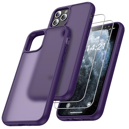Niphabe Matt Hülle Kompatibel mit iPhone 11 Pro mit 2 Stück Schutzfolie, Nie Vergilbung Hard PC Case Kratzresistente Rückseite Stoßfest Schutzhülle TPU Bumper Hülle Dunkel Violett Niphabe Matt Hülle Kompatibel mit iPhone 11 Pro mit 2 Stück Schutzfolie, Nie Vergilbung Hard PC Case Kratzresistente Rückseite Stoßfest Schutzhülle TPU Bumper Hülle Dunkel Violett von Niphabe