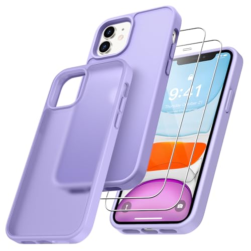 Niphabe Matt Hülle Kompatibel mit iPhone 11 mit 2 Stück Schutzfolie, Nie Vergilbung Hard PC Case Kratzresistente Rückseite Stoßfest Schutzhülle TPU Bumper Hülle, Hells Lila Niphabe Matt Hülle Kompatibel mit iPhone 11 mit 2 Stück Schutzfolie, Nie Vergilbung Hard PC Case Kratzresistente Rückseite Stoßfest Schutzhülle TPU Bumper Hülle, Hells Lila von Niphabe