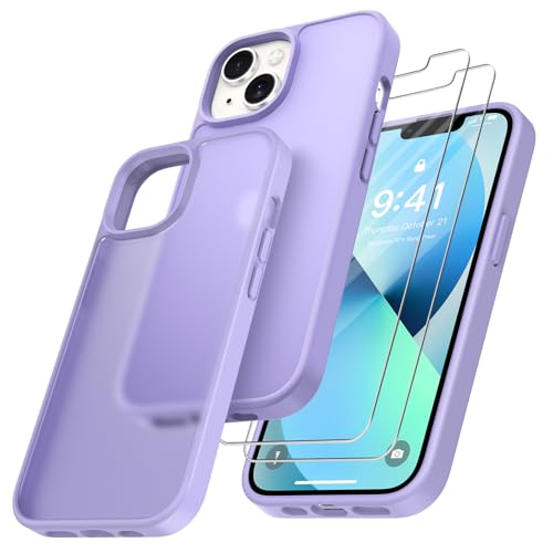 Niphabe Hard Hülle Kompatibel mit iPhone 13 mit 2 Stück Schutzfolie, Nie Vergilbung Hard PC Case Kratzresistente Rückseite Stoßfest Schutzhülle TPU Bumper Phone Durchsichtig Hülle 6,1'' -Hells Lila Niphabe Hard Hülle Kompatibel mit iPhone 13 mit 2 Stück Schutzfolie, Nie Vergilbung Hard PC Case Kratzresistente Rückseite Stoßfest Schutzhülle TPU Bumper Phone Durchsichtig Hülle 6,1'' -Hells Lila von Niphabe