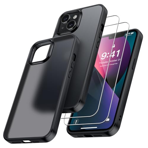 Niphabe Matt Hülle Kompatibel mit iPhone 13 mit 2 Stück Schutzfolie, Nie Vergilbung Hard PC Mattierte Durchscheinende Case Kratzresistente Rückseite Stoßfest Schutzhülle Niphabe Matt Hülle Kompatibel mit iPhone 13 mit 2 Stück Schutzfolie, Nie Vergilbung Hard PC Mattierte Durchscheinende Case Kratzresistente Rückseite Stoßfest Schutzhülle von Niphabe