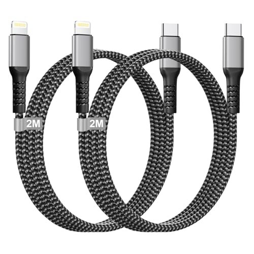 USB C Lightning Kabel 2M 2Pack[MFi zertifiziert], iPhone Ladekabel USB C Nylon Lightning Kabel USB C Schnellladekabel iPhone Kabel USB C auf Lightning Ladekabel für iPhone 14 Pro Max 14 13 12 11 XS 8 von Nipow