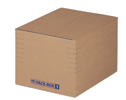 NIPS 144657114 PACK-BOX 1 höhenvariable Verpackungsbox mit Automatikboden, 220 x 335 x 80-190 mm, 2er Packung, braun von Nips