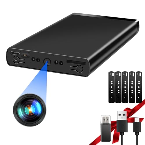 Nisanmoon Mini Kamera 2 in 1 Powerbank Kamera mit 10000mAh Akku, HD 1080p Powerbank Mini Kamera, Kleine Videokamera Unterstützung Schwerkraft Sensing, Bewegungserkennung und 50 Stunden Loop-Aufnahme von Nisanmoon