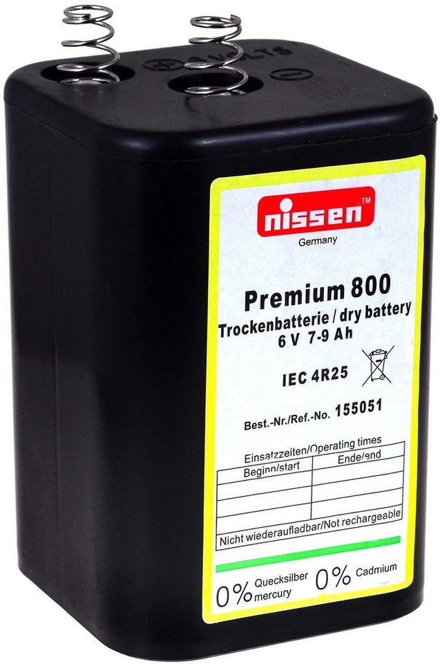 Nissen Laternenbatterie OEM 4R25 6V-Blockbatterie Batterie, (6 V) von Nissen