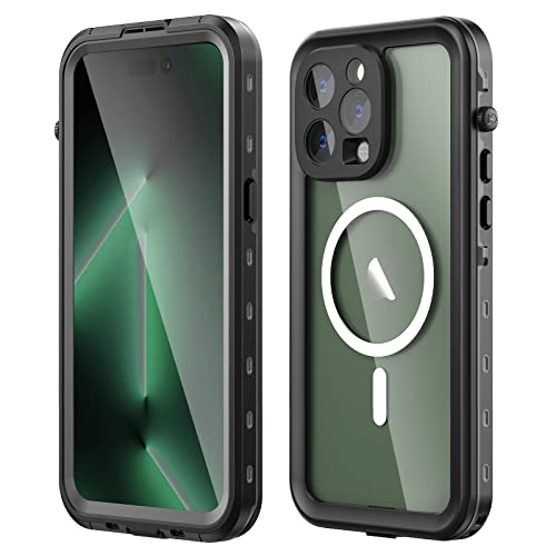 Nisso Schutzhülle für iPhone 14 Pro Max, wasserdicht, integrierter Displayschutz [IP68 Unterwasser] [3.6 m, militärisch, stoßfest, Schwarz/Transparent (Schwarz) von Nisso
