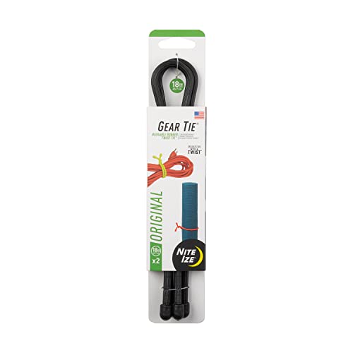 Gear Tie® Reusable Rubber Twist Tie™ 18 in. - 2 Pack - Black von Nite Ize