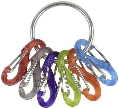 NITE Ize Schlüsselring mit Karabiner NI-KRG2-11-R3 S-Biner Rot, Schwarz, Lila, Grün, Orange, Blau von Nite Ize