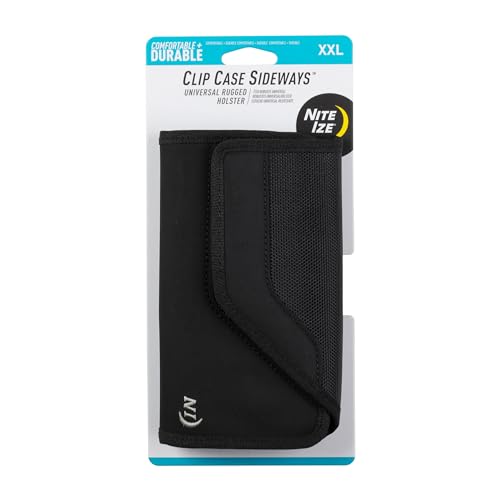 Nite Ize Clip-Case Seitwärts Handy-Holster – schützendes, aufsteckbares Handy-Holster für Ihren Gürtel oder Bund – XX-Large – Schwarz von Nite Ize