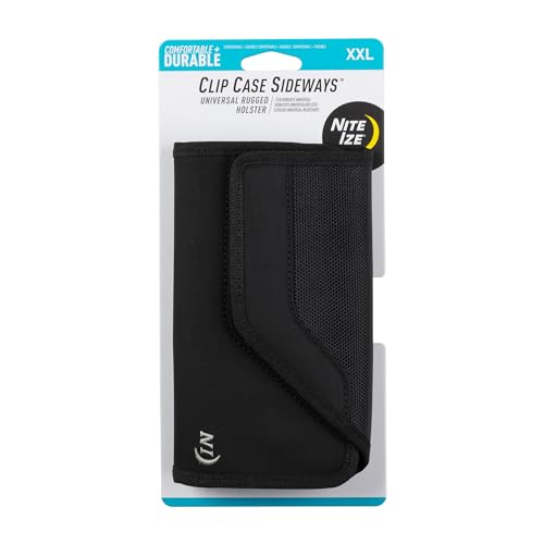 Nite Ize Clip Case Sideways Universal Rugged Holster – Schützendes Holster für Herren- und Damengürtel – Handy-Gürteltasche – Handy-Zubehör – XX-Large, Schwarz Nite Ize Clip Case Sideways Universal Rugged Holster – Schützendes Holster für Herren- und Damengürtel – Handy-Gürteltasche – Handy-Zubehör – XX-Large, Schwarz von Nite Ize