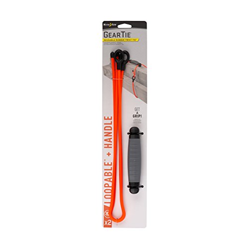 Nite Ize Tragriemen, Universal Reusable Gummi Twist Ties mit Soft-Grip Handle, 30 Inch Orange, 2 Stück, Made in USA Nite Ize Tragriemen, Universal Reusable Gummi Twist Ties mit Soft-Grip Handle, 30 Inch Orange, 2 Stück, Made in USA von Nite Ize