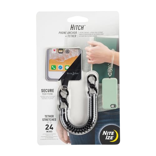 Nite Ize Hitch Plus Tether HPAT-01-R7 Handyhülle Anker und Haltegurt für Fallschutz, Schwarz von Nite Ize