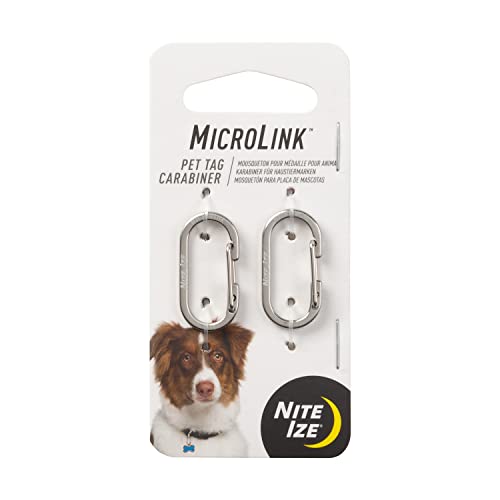 Nite Ize MicroLink Haustiermarkenkarabiner, Edelstahl, Katzen- und Hundemarken-Clip, 2 Stück von Nite Ize