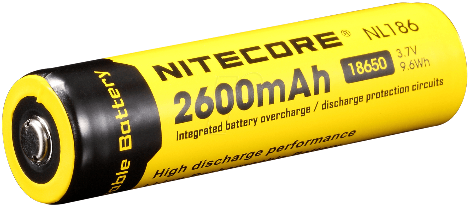 NC NL186 - Industriezelle, Li-Ion, 18650, 3,7 V, 2600 mAh, Flat Top von Nitecore