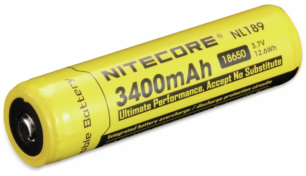 NITECORE LiIon-Akku 18650 NL1834, 4/3 A, 3,7 V-, 3400 mAh NITECORE LiIon-Akku 18650 NL1834, 4/3 A, 3,7 V-, 3400 mAh von Nitecore