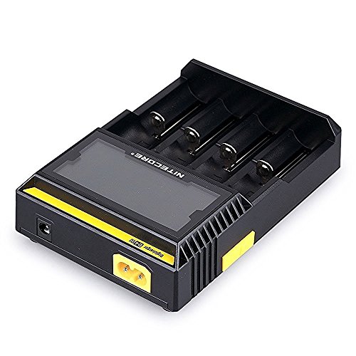 NiteCore Digicharger D4 universalladegrät für Li-Ion/IMR/LiFePO4/NiMH/Ni-Cd Akku (LCD-Display, Output Current: 4X 375mA) von Nitecore