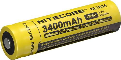 NiteCore NL1834 Spezial-Akku 18650 Li-Ion 3.7V 3400 mAh von Nitecore