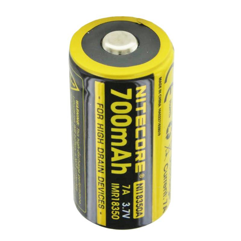 Nitecore 18350 Li-Ion IMR Akku Abmessungen ca. 35x18mm mit Kopf ungeschützt von Nitecore