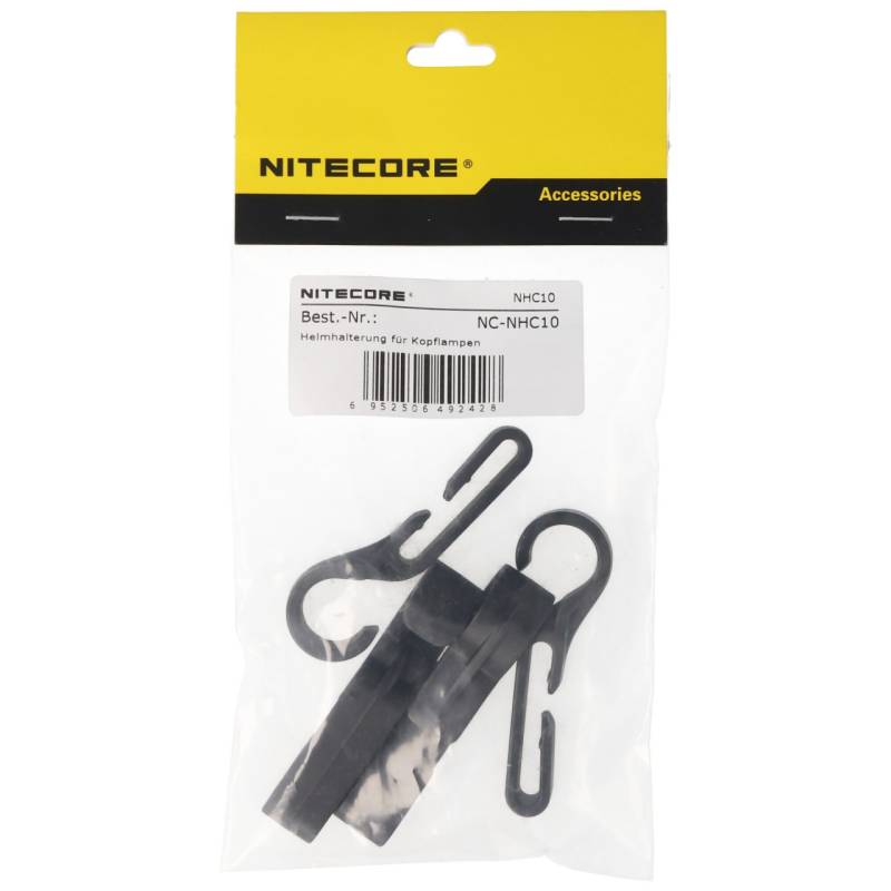 Nitecore Helmhalterung NHC10 4 Stück schwarz Best.-Nr. NC-NHC10 Helmhalterung für Kopflampen von Nitecore