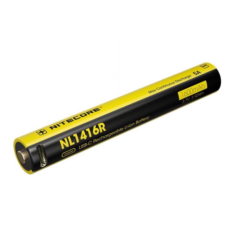 Nitecore Li-Ion Akku 3.7V 1600mAh 2x 14500 USB-C für MT2A Pro Taschenlampe von Nitecore